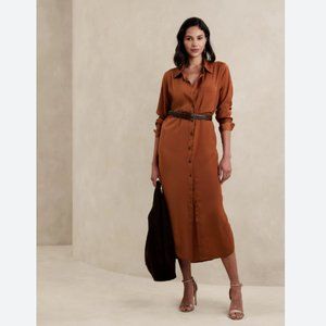 Banana Republic Satin Maxi Shirtdress